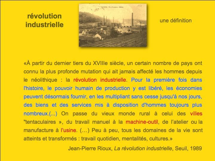 Révolution industrielle - présentation - Profs d'Histoire lycée Claude  Lebois