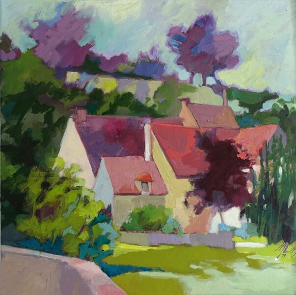 2019- LE HAMEAU, huile 40x40cm