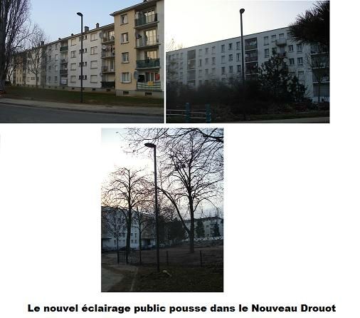 Le nouvel éclairage public pousse dans le quartier Drouot
