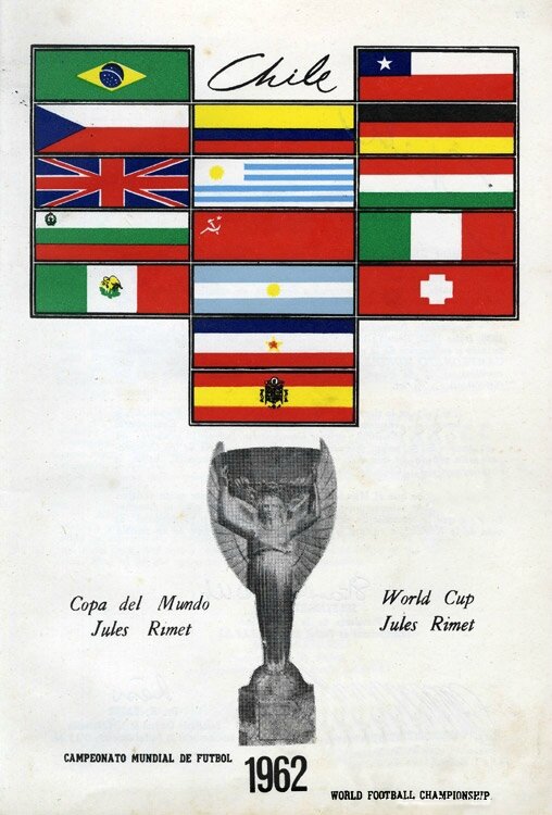 1962 Affiche Drapeaux Participants