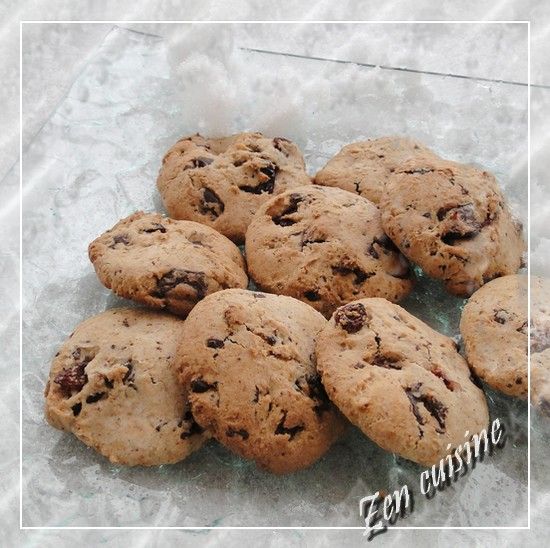 recettes Biscuits aux canneberges et pépites de chocolat