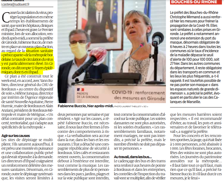 2020 09 15 SO La Covid impose un tour de vis de plus en Gironde2