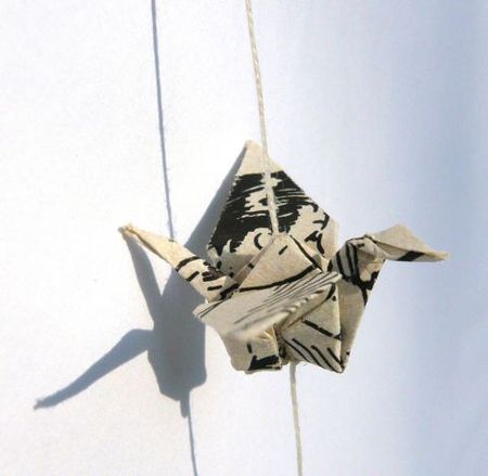 origami grue miniature