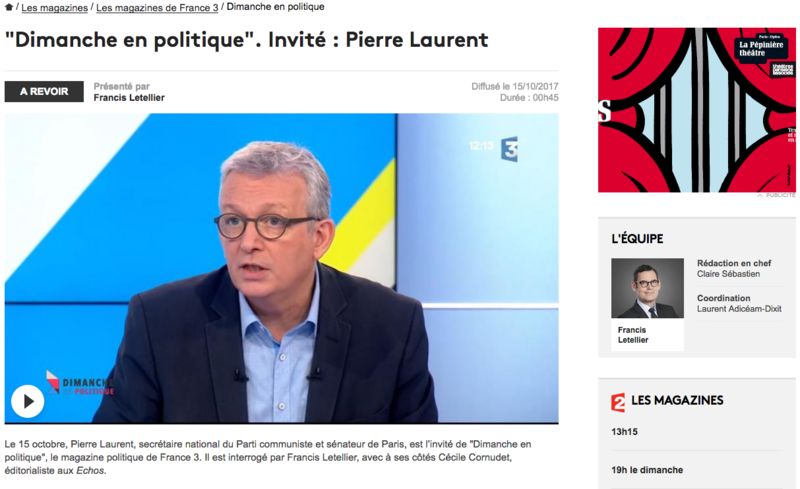 DIMANCHE EN POLITIQUE PIERRE LAURENT