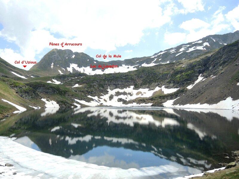 Gourette, M, Les trois Lacs, lac d'Uzious et neige (64) A