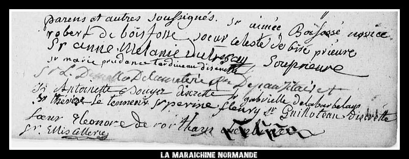 SIGNATURES RELIGIEUSES VAL DE MORIERE