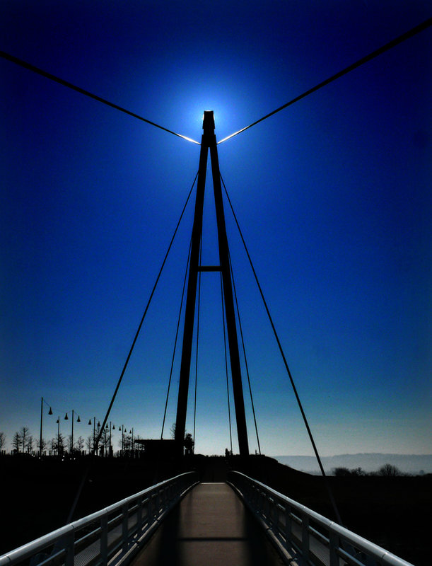 ANGER Jacques- Nuit La passerelle de l'autoroute 2