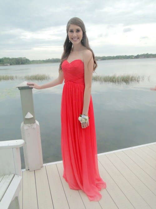 red prom dress long