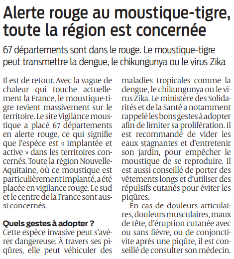2022 05 12 SO Alerte rouge au moustique-tigre toute la région est concernée