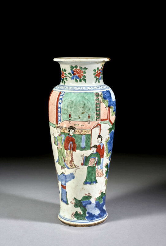 A wucai porcelain vase, Transitional period, 17th century