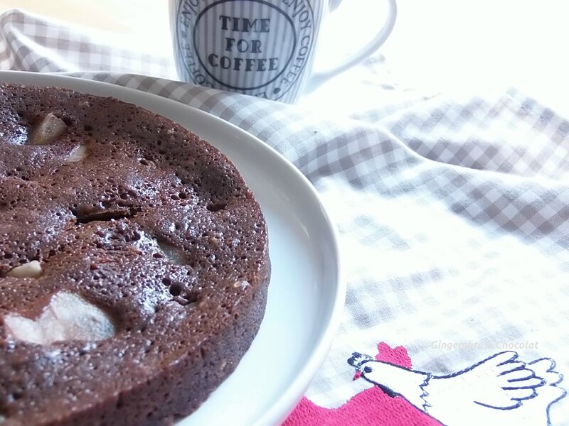 gateau chocolat poires W W au micro ondes de ginger