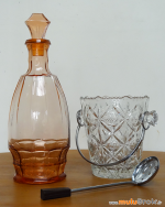 SEAU-GLACE-CARAFE-VERRE-ROSE-muluBrok-Brocante-Vintage