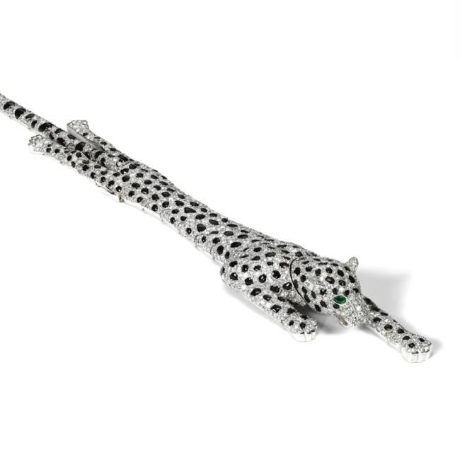 Onyx and diamond panther bracelet deals