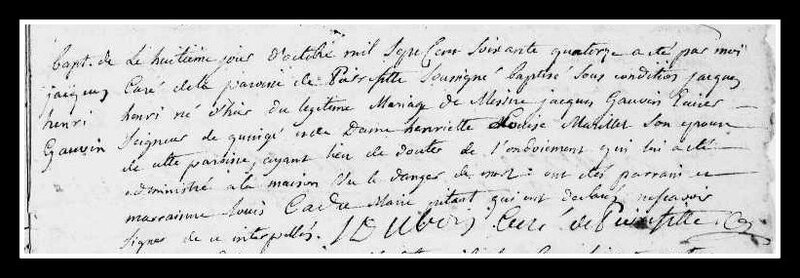 acte naissance Jacques-Henri Gauvin