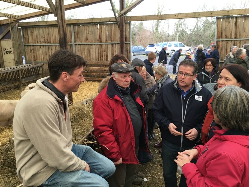 bergerie-Genets-François Cerbonney-berger-Catherine Brunaud-Rhyn-maire-Genêts-CG50 -CAMSMN-Jean-Pierre Carnet-Bertrand Sorre-député-LREM-2018