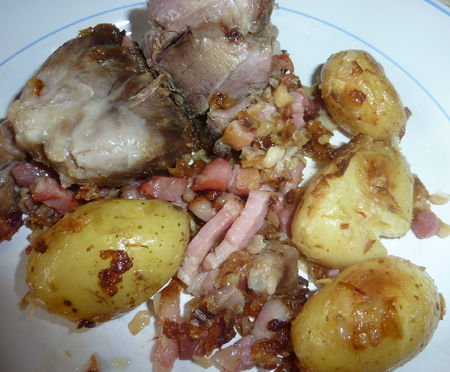 recettes "craquelin" de jarret de porc, salade de topinambour aux noisettes