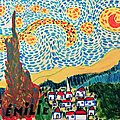 La nuit étoilée de Van Gogh peinte par les ENFANTS de la Cie Tétines et <b>Biberons</b>