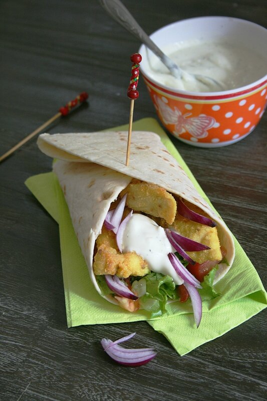 Wraps au poulet pané à la farine de maïs - passion culinaire