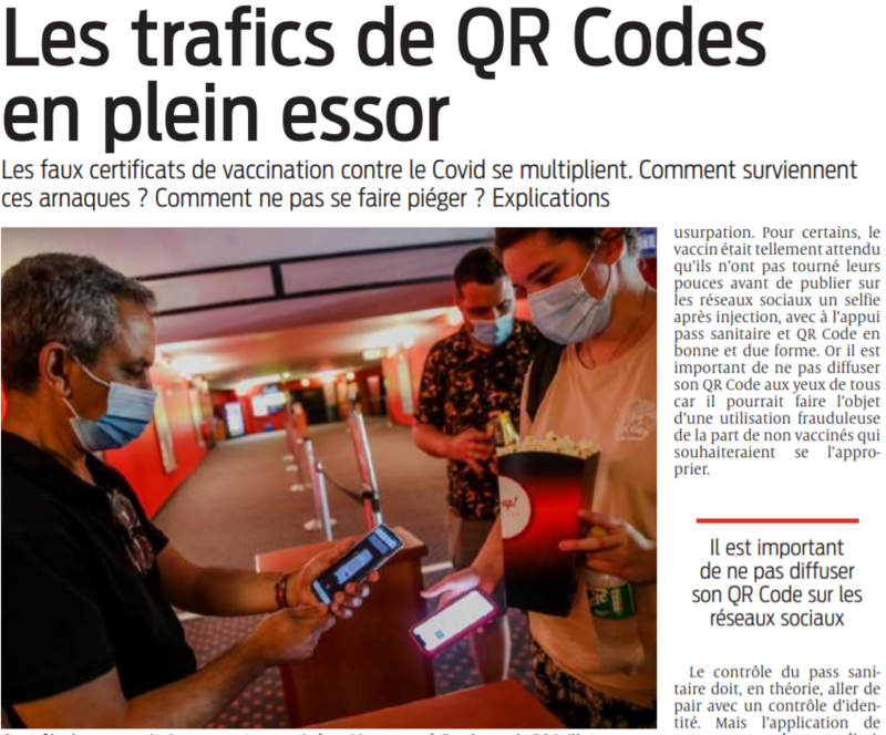 2021 07 31 SO Les trafics de QR codes en plein essor