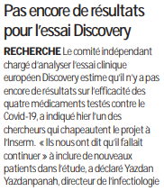 2020 05 15 SO Pas encore de résultats pour l'essai Discovery