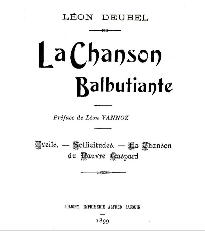 Livret La Chanson Balbutiante