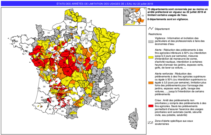 sécheresse_carte_France_juillet_2019_arrêté_vigilance_alerte_crise