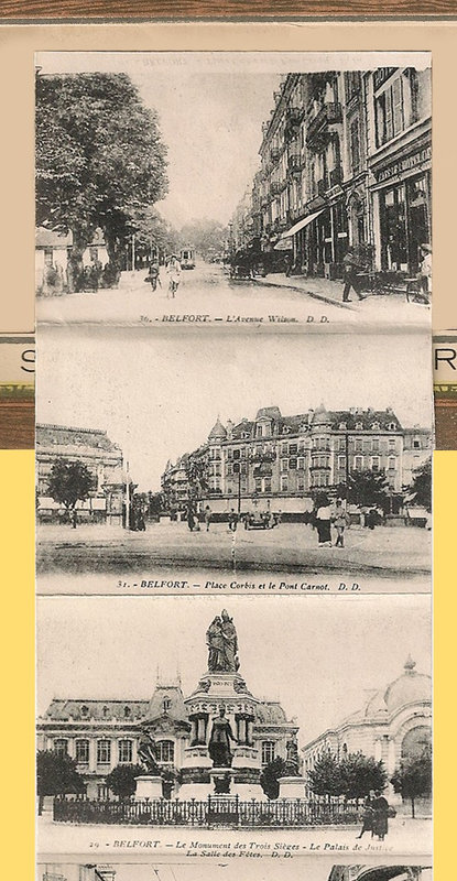 Belfort CPA Lion Souvenir Avec dépliant photos R3