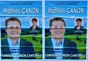 ELECTION CANTONALE PARTIELLE AUBENTON 2013 affiches Mathieu Canon