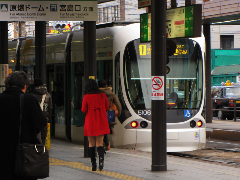Hiroshima tram's red girl