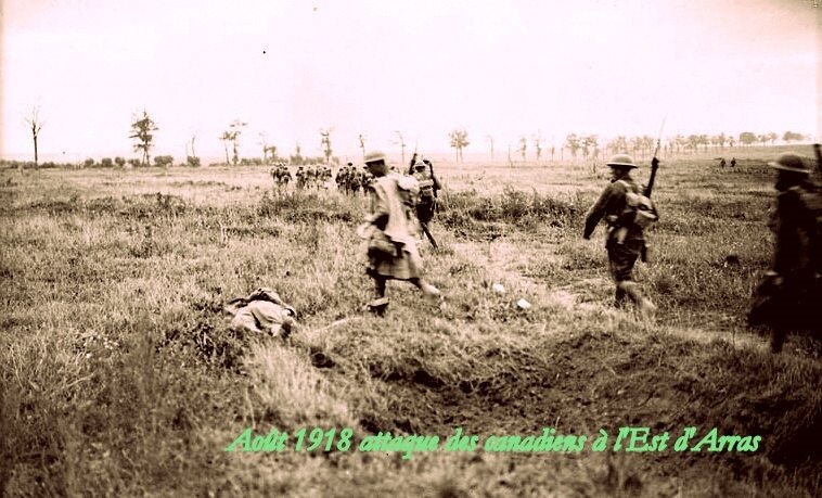 aout 1918 attaque des canadiens à l'est d'arras