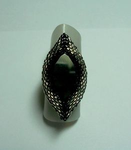 Bague navette noire 1