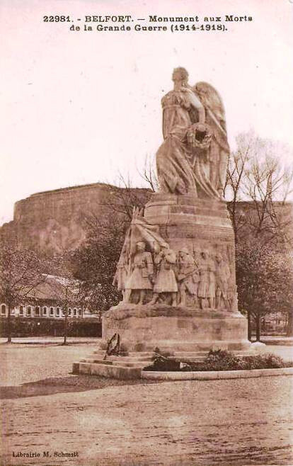 Belfort CPA Monument aux Morts Cliché Schmitt 1924