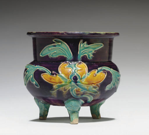 A Fahua tripod censer, Ming dynasty, 15th century