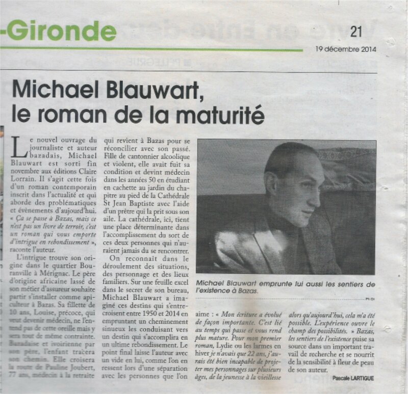 Le Courrier de Gironde le 19 décembre 2014