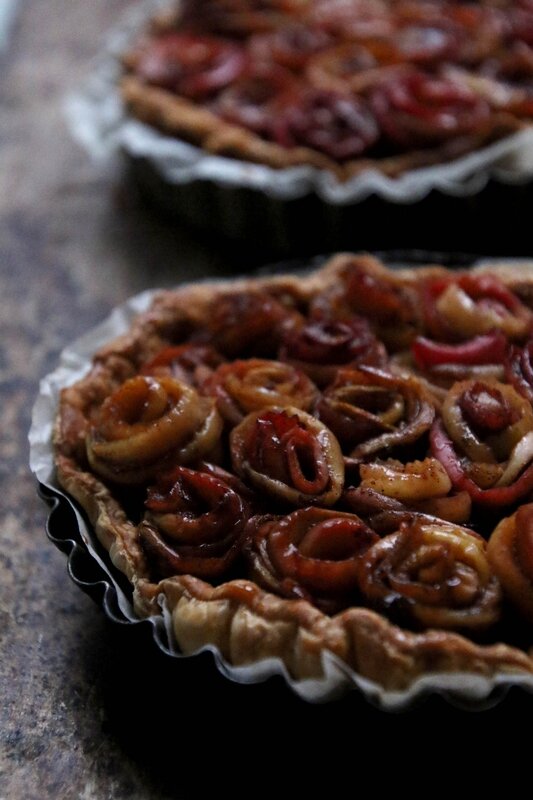 tarte pommes bouquet de rosesB