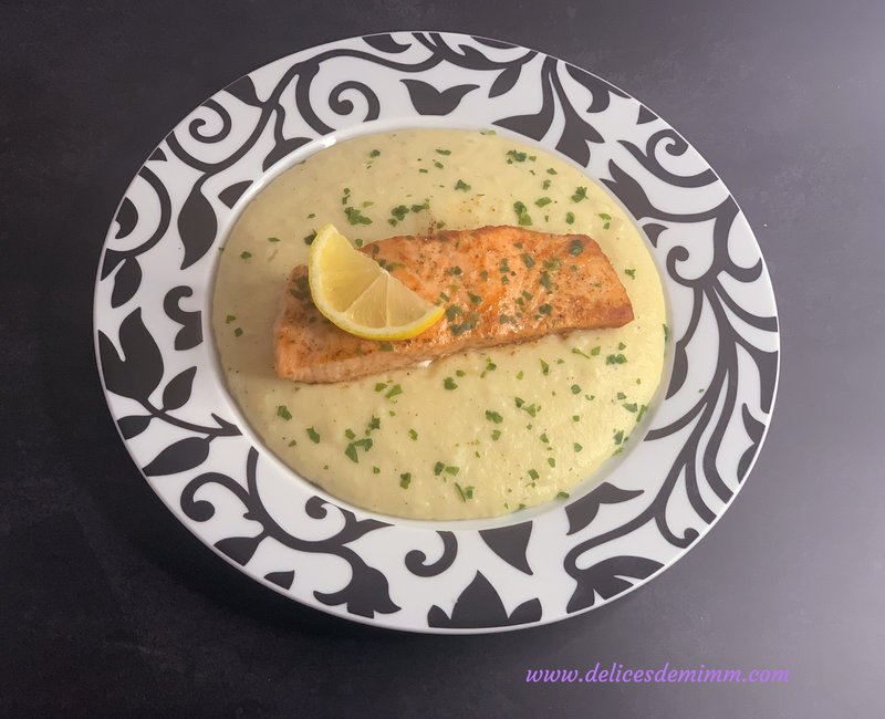 Pavés de saumon poêlés et purée aux topinambours 5
