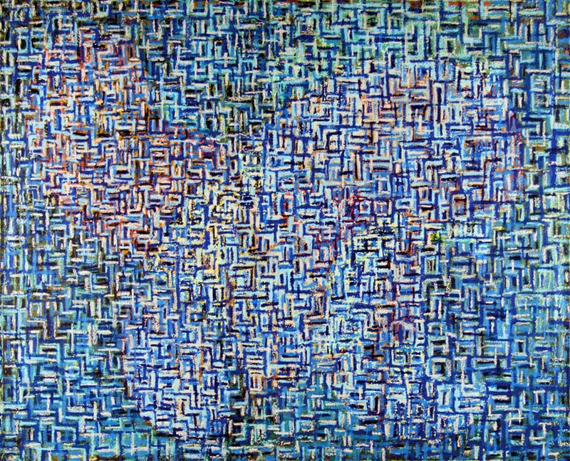 A Staffe 'Territoires 004' - huile sur toile - 80 x 100 cm