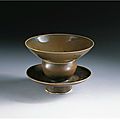 Tea <b>bowl</b> and <b>bowl</b> <b>stand</b>, Northern Song dynasty, 1000-1100