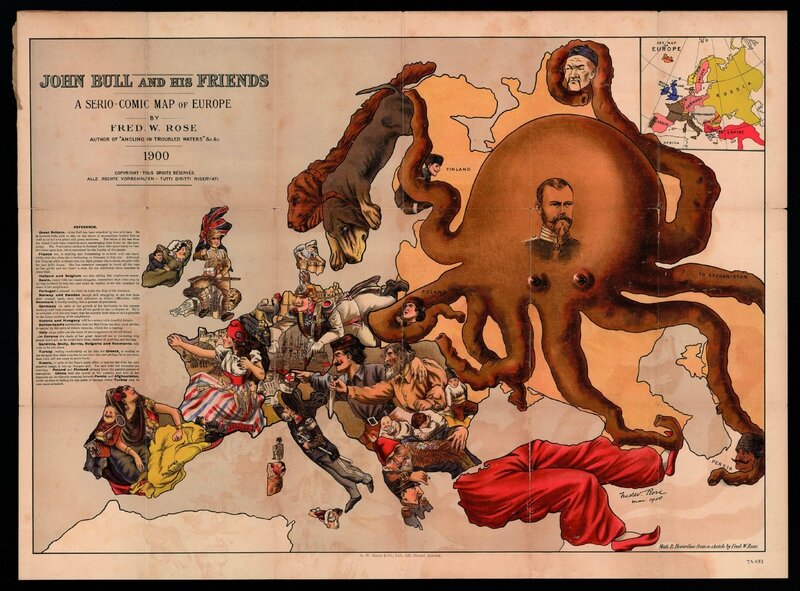 carte-satire 1900 Anglaise