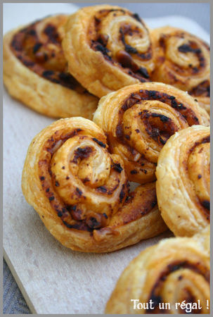 recettes Palmiers au pesto rosso, pignons et basilic