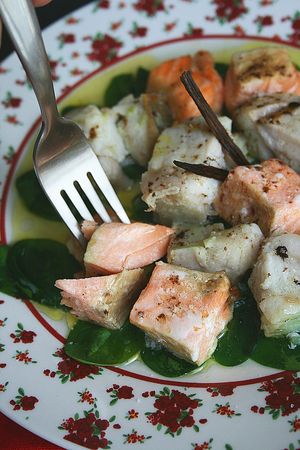 Duo de poissons à la vanille et épinard