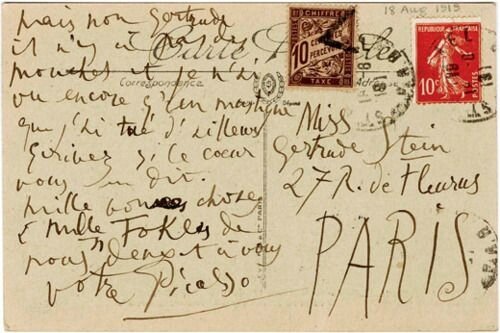 Letter from Picasso to Gertrude Stein