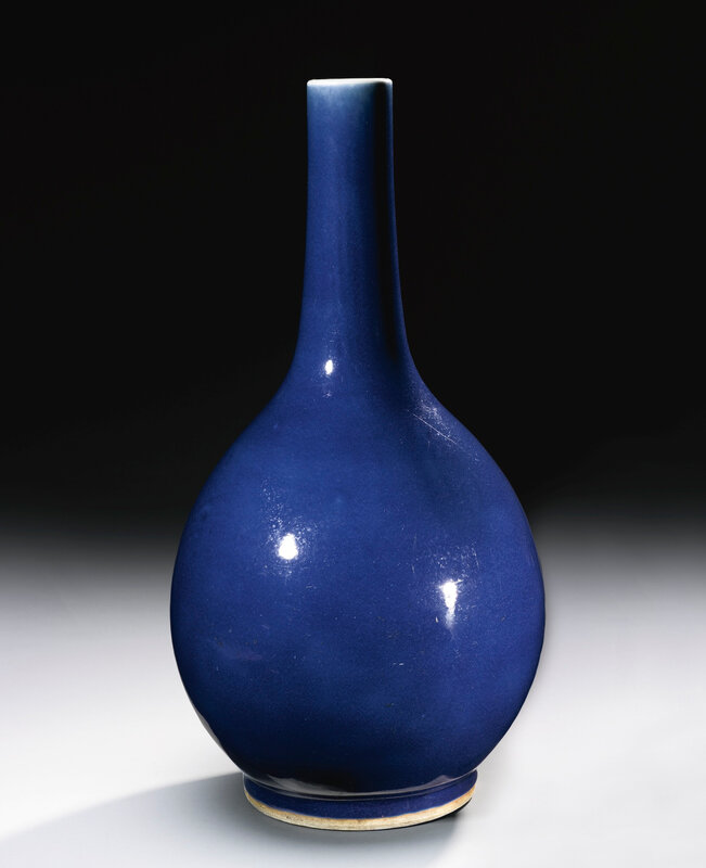 A blue-glazed bottle vase, Qianlong seal mark and period (1736-1795)1