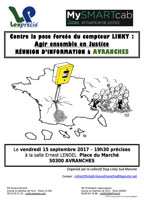 compteur stop linky Avranches septembre 2017 réunion affiche flyer