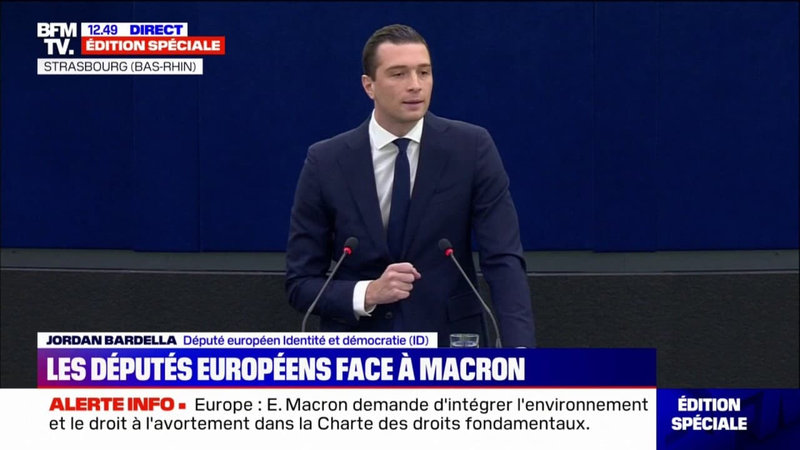 Il-est-vital-que-votre-mandat-reste-unique-Jordan-Bardella-fustige-le-bilan-d-Emmanuel-Macron-au-Parlement-europeen-1218491