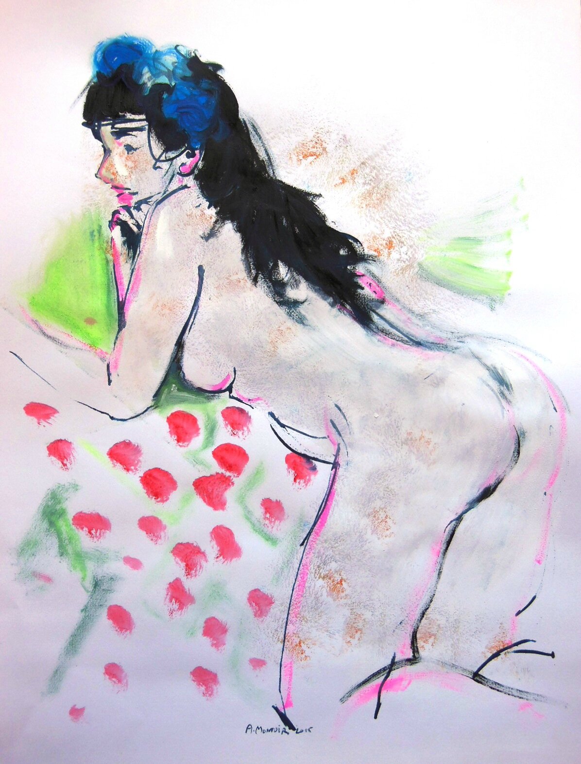 Dessin & Peinture - modèle d'atelier nu femme tableau à encadrer (14)