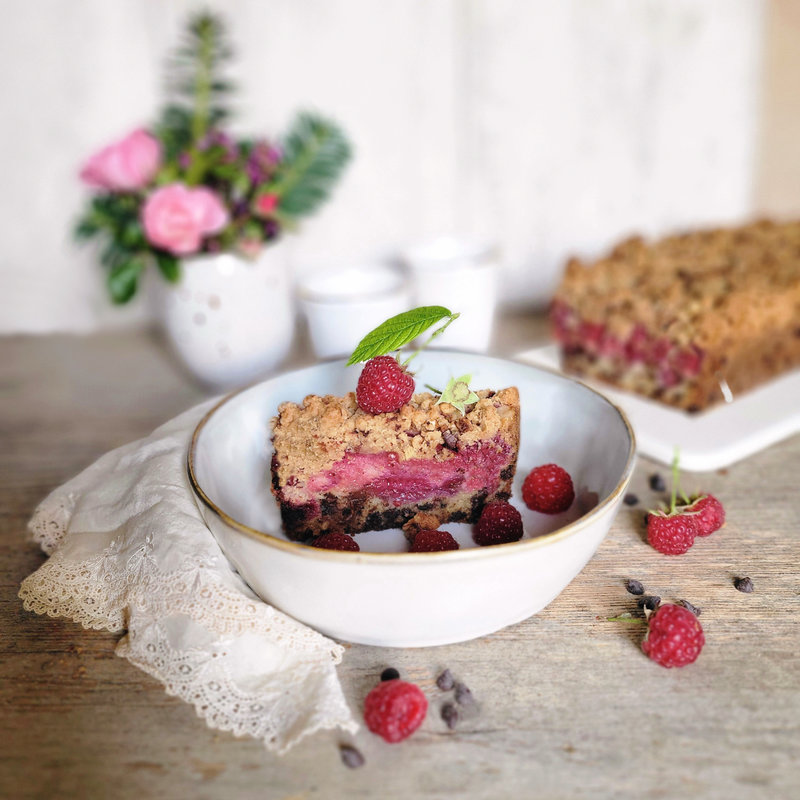 streusel cake chocolat framboise