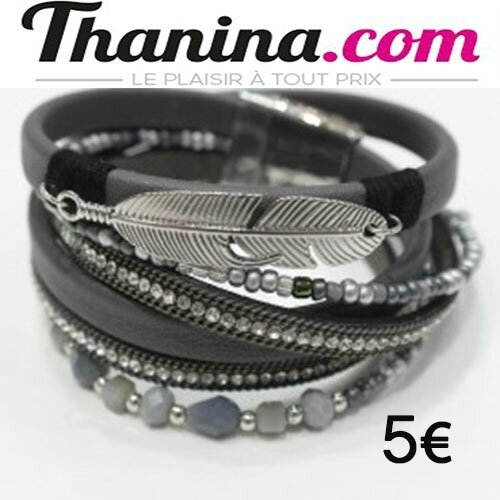 bracelet couleur-double-tour-perle-strass-plume-metal-brcl089 - Copie