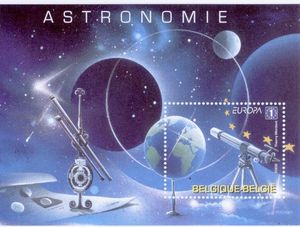 TIMBRE_ASTRONOMIE_Belgique_2009_BLOC_feuillet