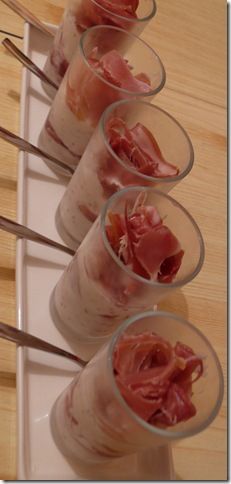recettes entrees Verrines apéritives : jambon sec / figue